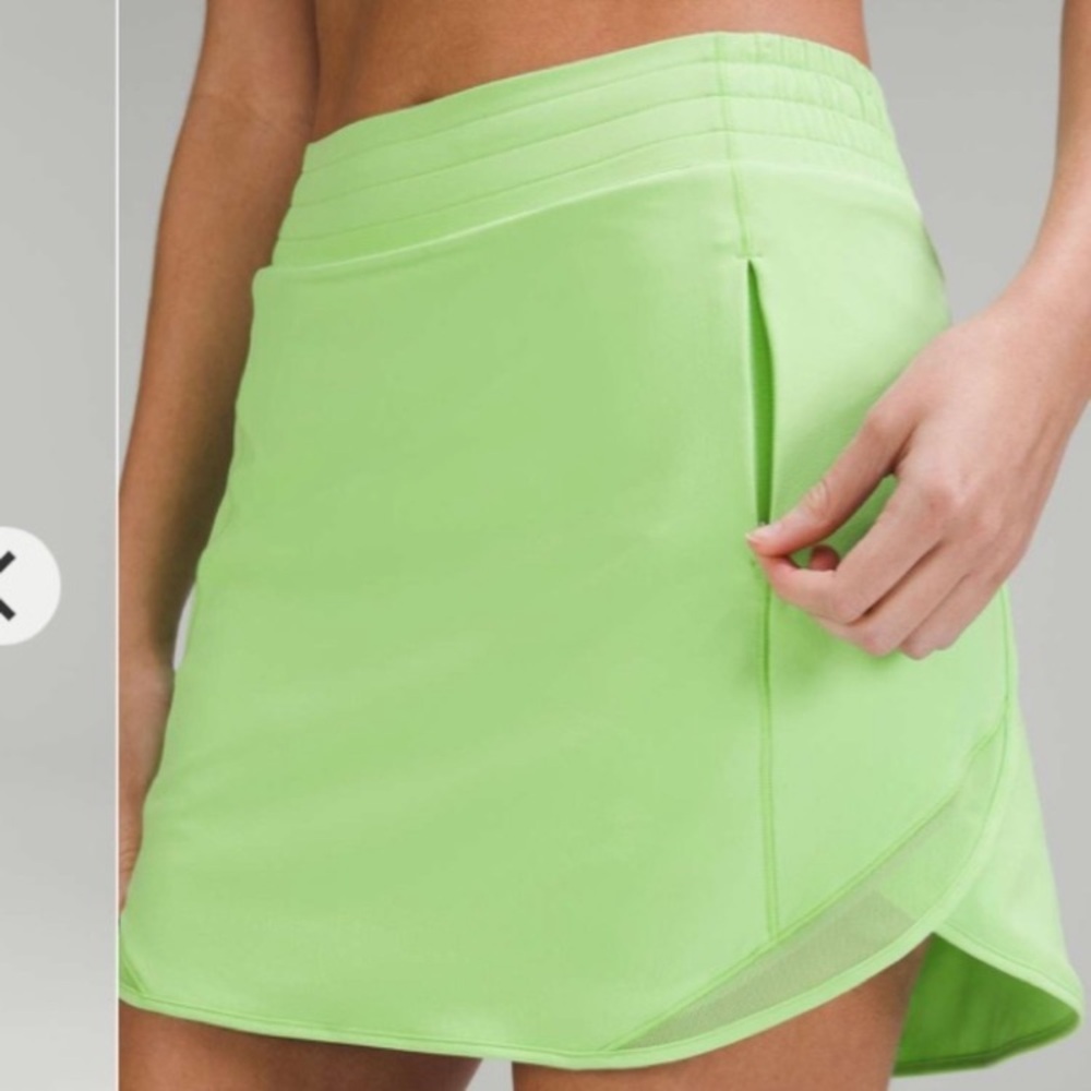 Lululemon Hotty hot high rise skirt skort size 4 lime green tennis